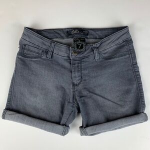 Cello Jeans Womens Gray Wash Distressed Cut-off Shorts